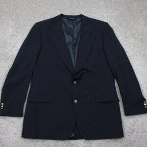Jos.‎ A. Bank Gordon Blazer Men 43 Long Blue 2 Button 100% Wool Sports Jacket